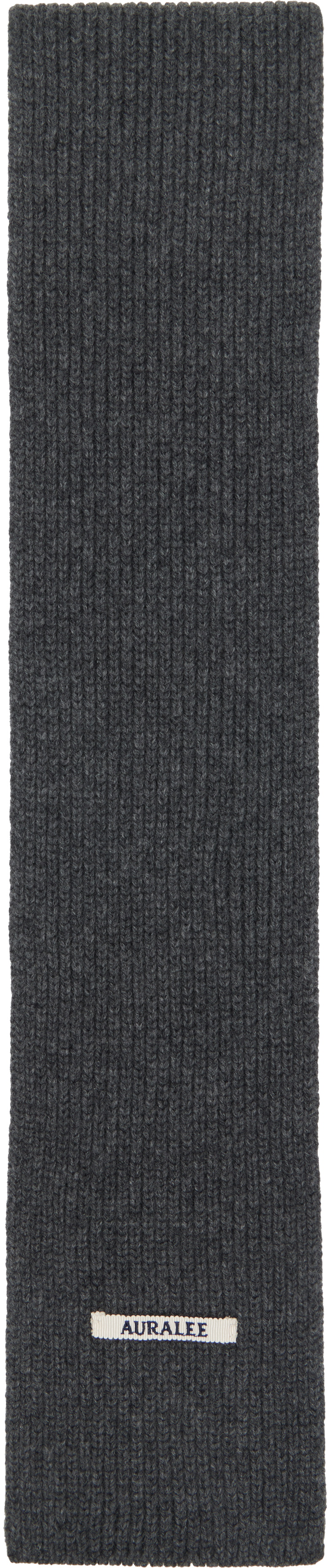 AURALEE Black Baby Cashmere Long Stole Scarf Auralee