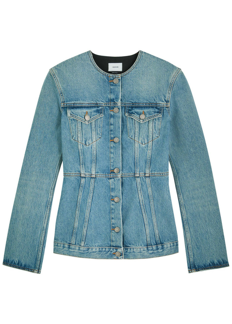 Haikure Temple Lagoon Wash Denim Jacket Blue