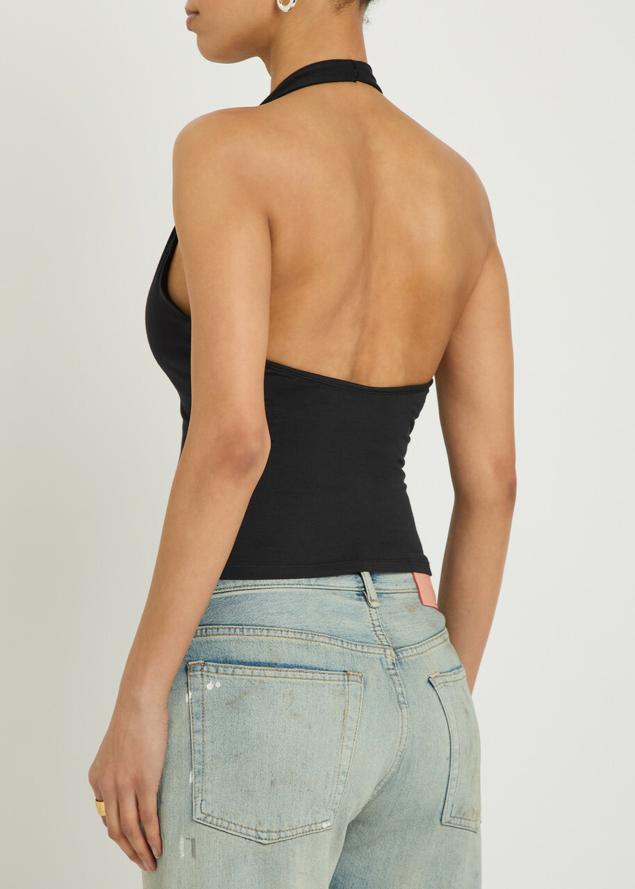 Skims Halterneck Stretch-modal top Black