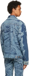Bianca Saunders Blue Wrangler Edition Denim Scrunched Print Jacket