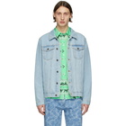 MSGM Blue Denim Logo Jacket