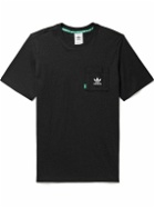 adidas Originals - Essentials Logo-Embroidered Cotton and Hemp-Blend Jersey T-Shirt - Black
