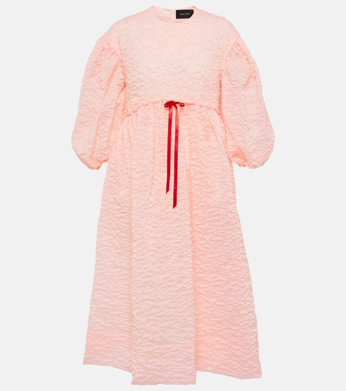 Simone Rocha White Puff Sleeves Midi Dress