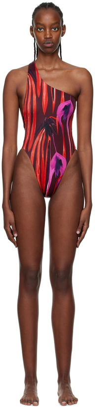 Photo: Louisa Ballou Red Plunge One-Piece Swimsuit