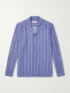 Orlebar Brown - Sylvan Striped Linen Shirt - Blue