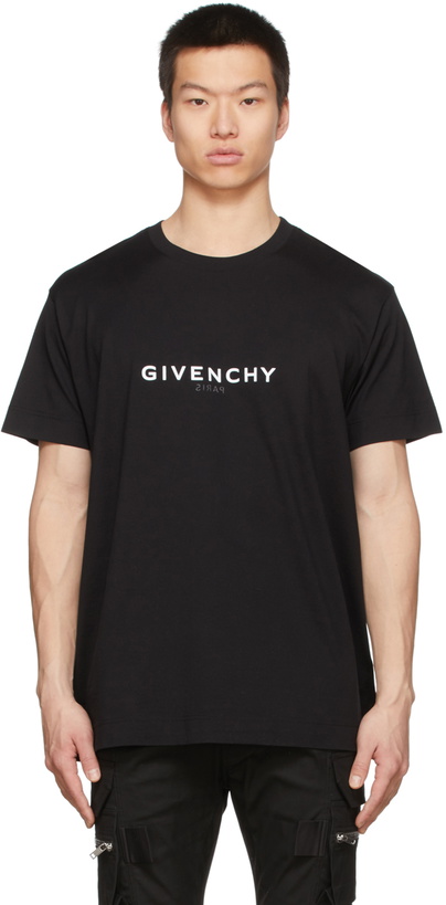 Photo: Givenchy Black Reverse Print T-Shirt