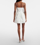 Self-Portrait Floral-appliqué organza minidress