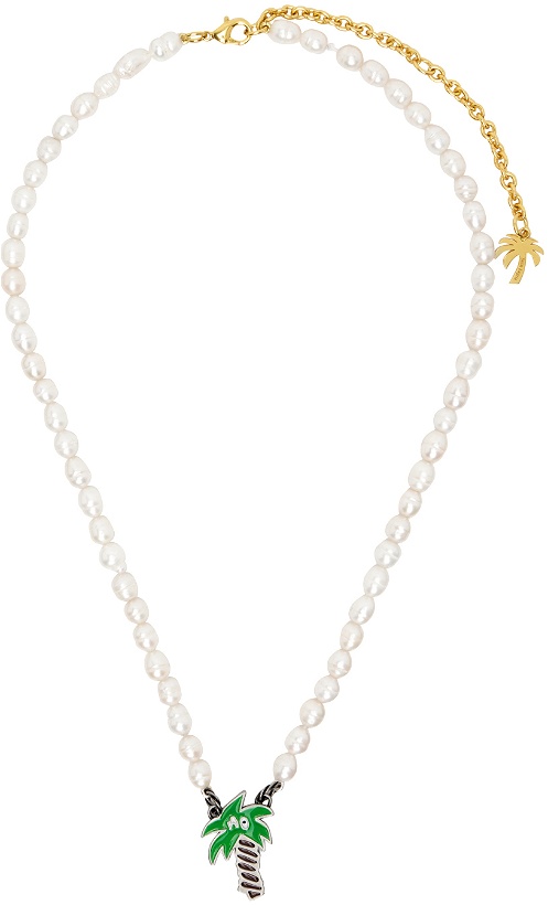 Photo: Palm Angels White Sketchy Pearls Necklace