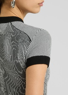 Jean Paul Gaultier Patterned-intarsia Knitted Mini Dress White And Black