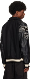 Golden Goose Black Wool Patch Bomber Jacket