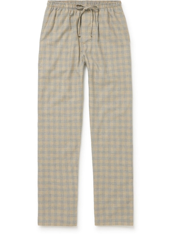 Photo: Zimmerli - Heritage Checked Cotton and Wool-Blend Pyjama Trousers - Neutrals