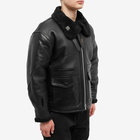 Neighborhood Men's Mouton B-3 Leather Jacket in Black