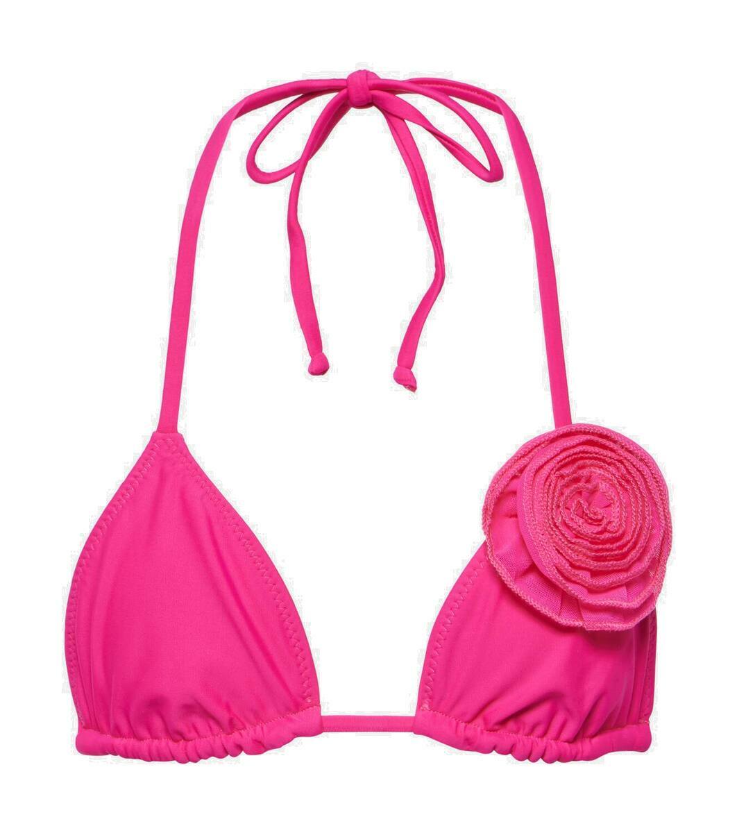 Same Floral-appliqué triangle bikini top Same