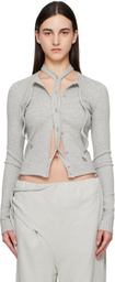 Ottolinger Gray Double Closure Rib Cardigan