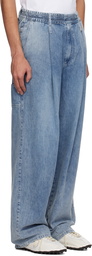 WOOYOUNGMI Blue One-Tuck Banding Denim Jeans