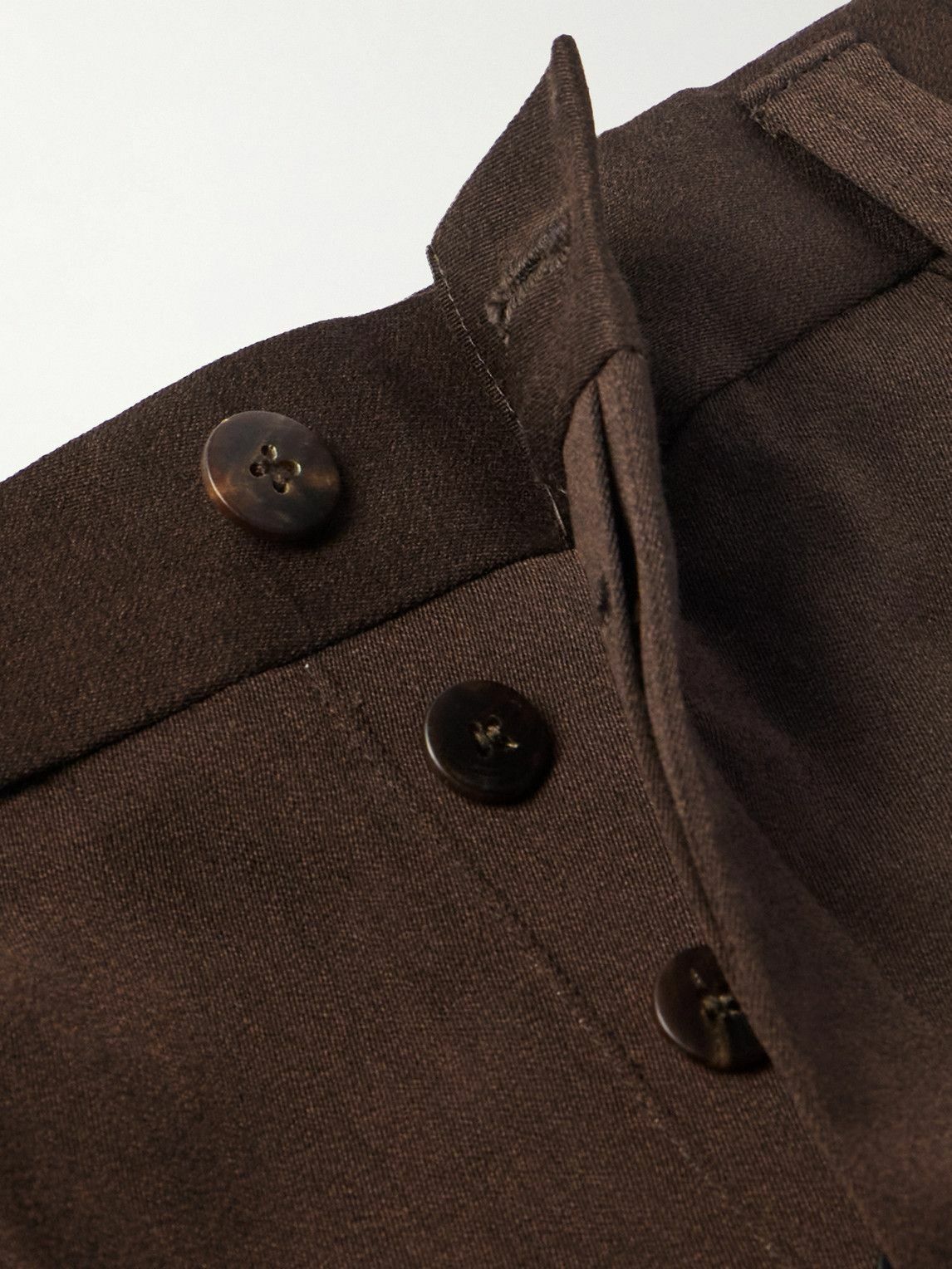 Visvim - Wide-Leg Pleated Wool and Linen-Blend Trousers