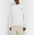 Acne Studios - Fate Appliquéd Fleece-Back Cotton-Jersey Sweatshirt - White