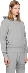 Thom Browne Gray Solid Loopback Overdyed 4-Bar Hoodie