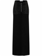 RABANNE High Rise Jersey Midi Skirt with Crystals