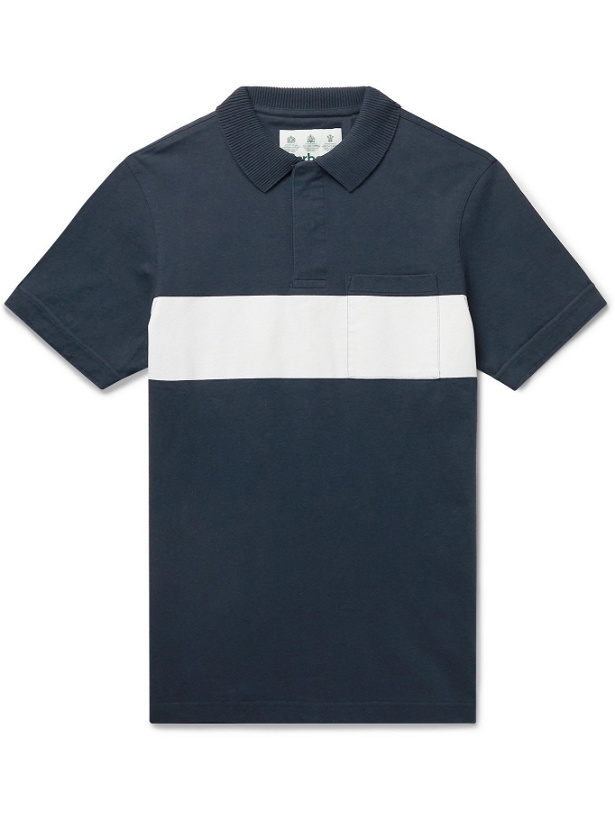 Photo: BARBOUR WHITE LABEL - Harold Striped Cotton-Jersey Polo Shirt - Blue - S