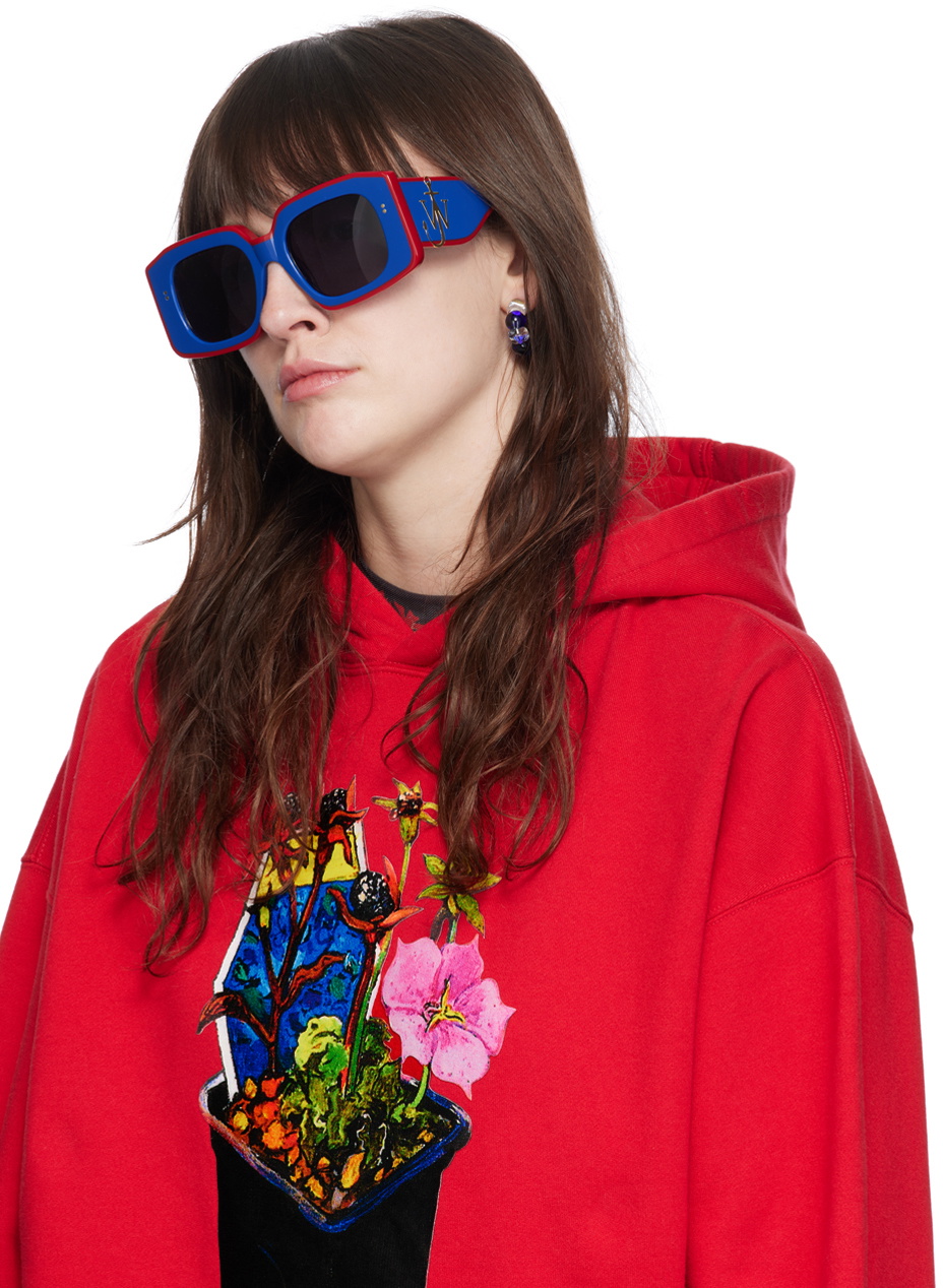JW Anderson SSENSE Exclusive Blue & Red Bumper Sunglasses