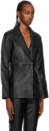 Reformation Black Veda Edition Bowery Leather Jacket