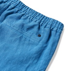 NN07 - Seb Linen Drawstring Shorts - Blue