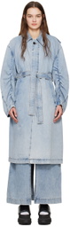 Wooyoungmi Blue Faded Denim Coat