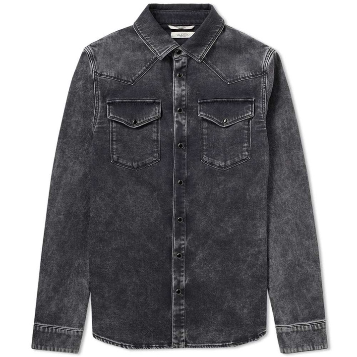 Photo: Valentino Washed Denim Western Shirt Black