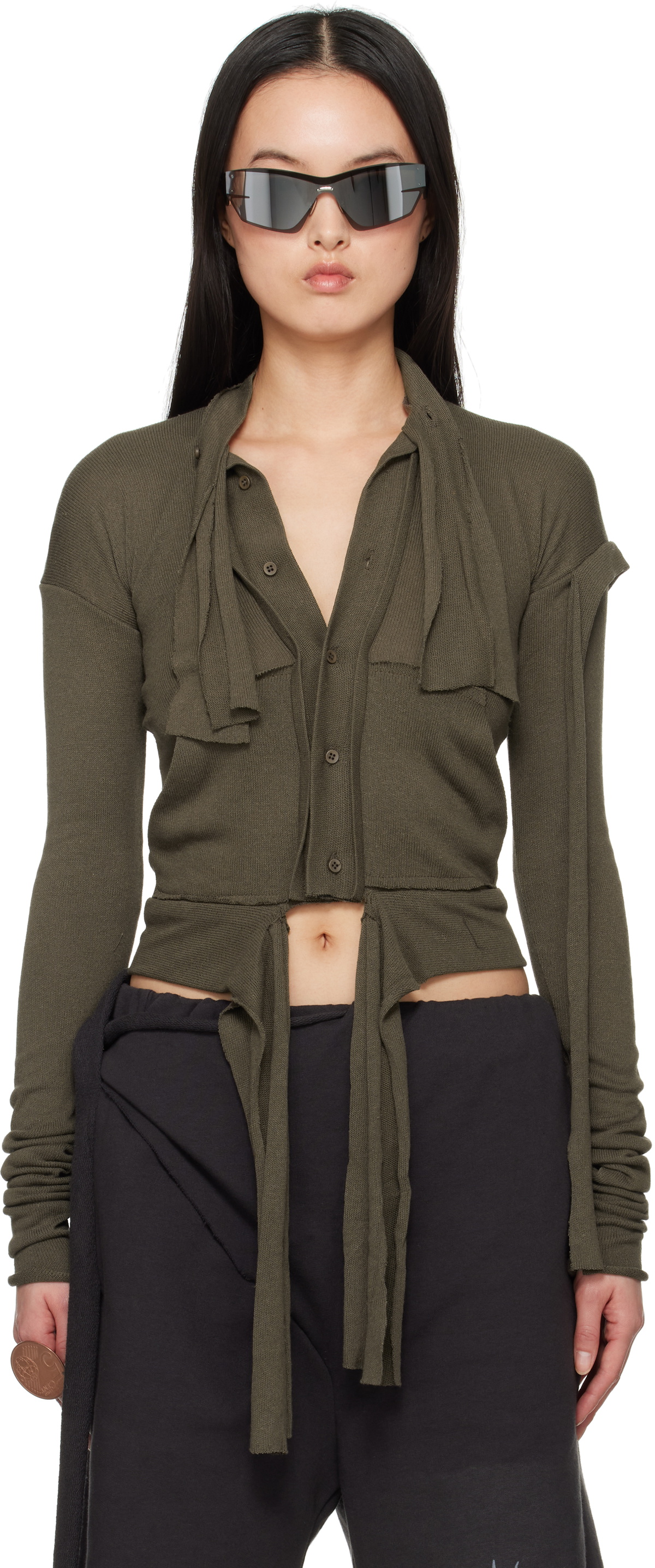 Ottolinger Green Extended Trim Cardigan
