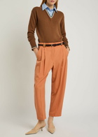 Stella Mccartney Shirt-effect Wool Jumper Brown