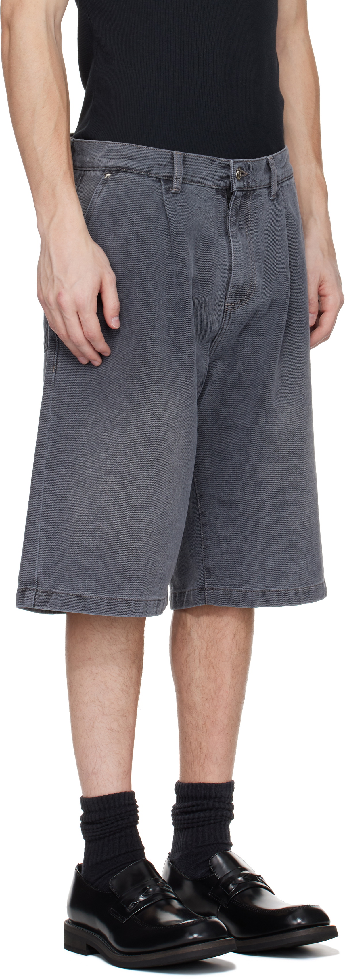 mfpen Gray Star Rivet Denim Shorts
