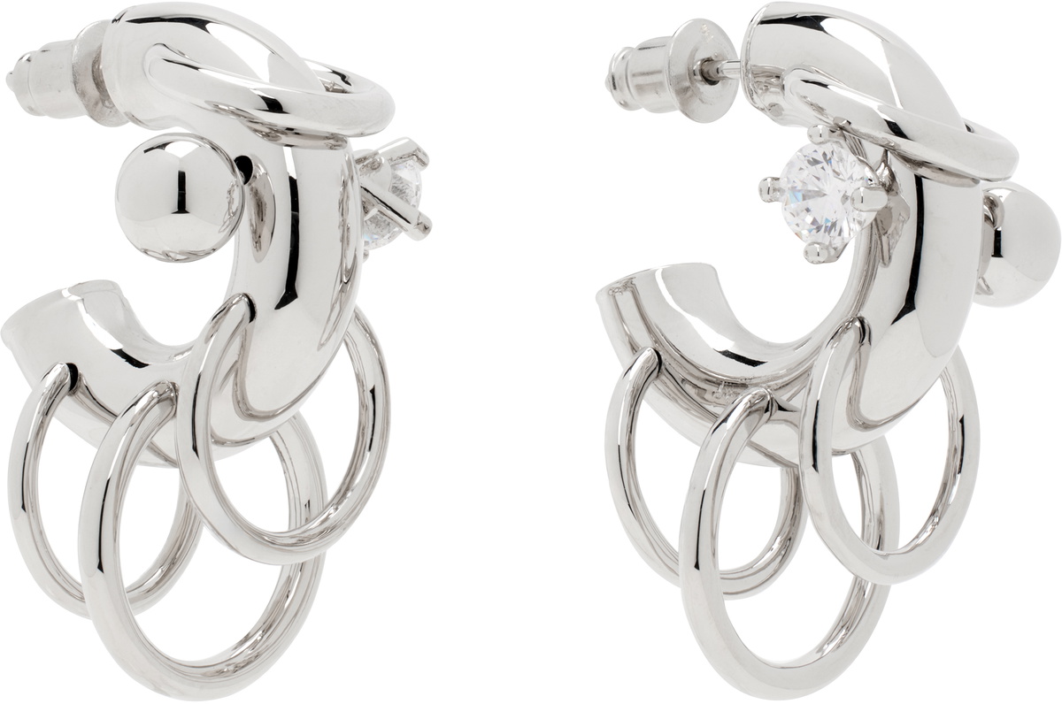 Panconesi Silver Pierced Hoop Earrings