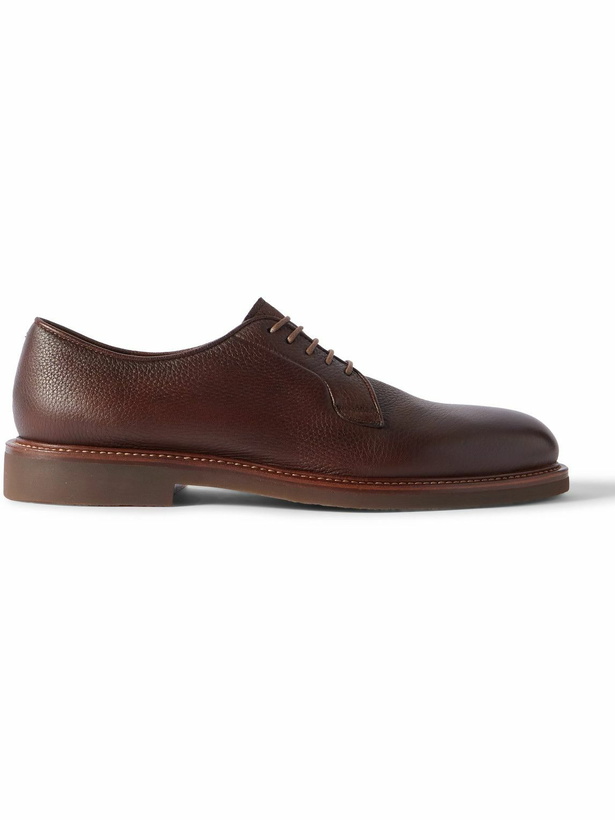 Photo: Brunello Cucinelli - Full-Grain Leather Derby Shoes - Brown