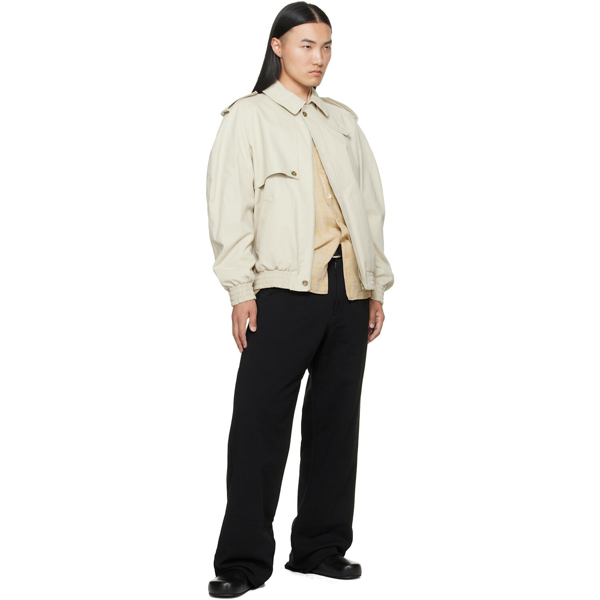 MM6 Maison Margiela Off-White Cotton Twill Jacket