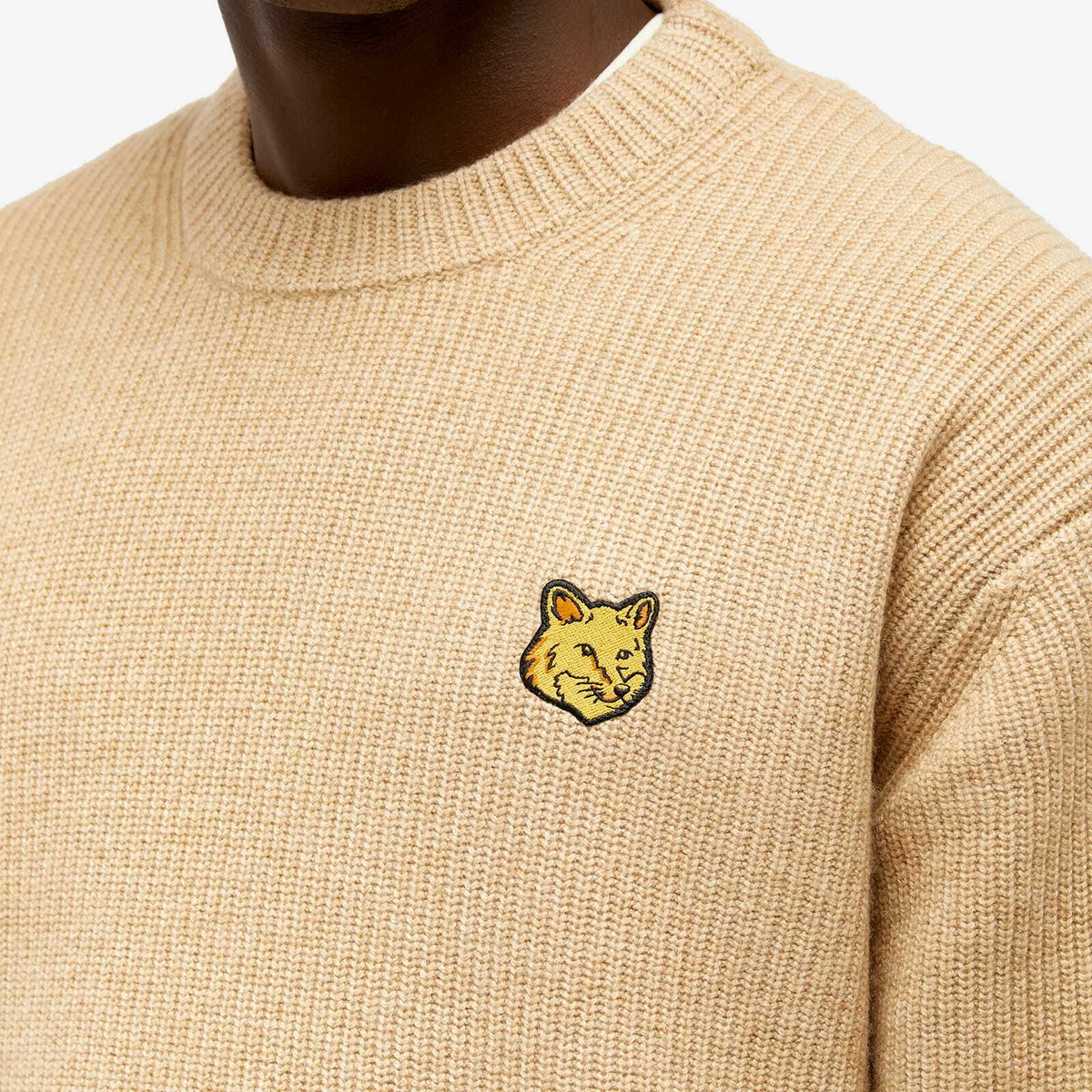 maison kitsune fox head knit
