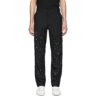 Comme des Garcons Homme Black Wool Paint Splatter Trousers