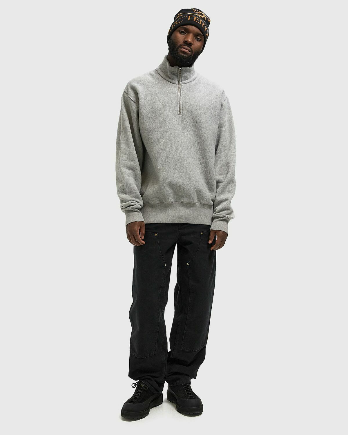 Norse Projects Ketel Relaxed Cotton Wool Half Zip Sweatshirt Grey Mens Half-Zip