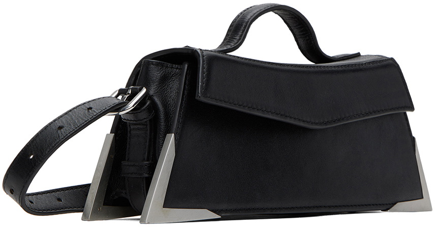 Han Kjobenhavn Black Crinkle Leather Metal Shoulder Bag