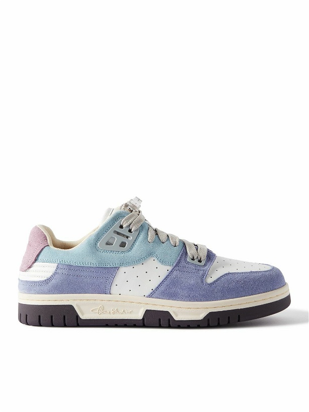 Photo: Acne Studios - Suede and Perforated Leather Sneakers - Blue