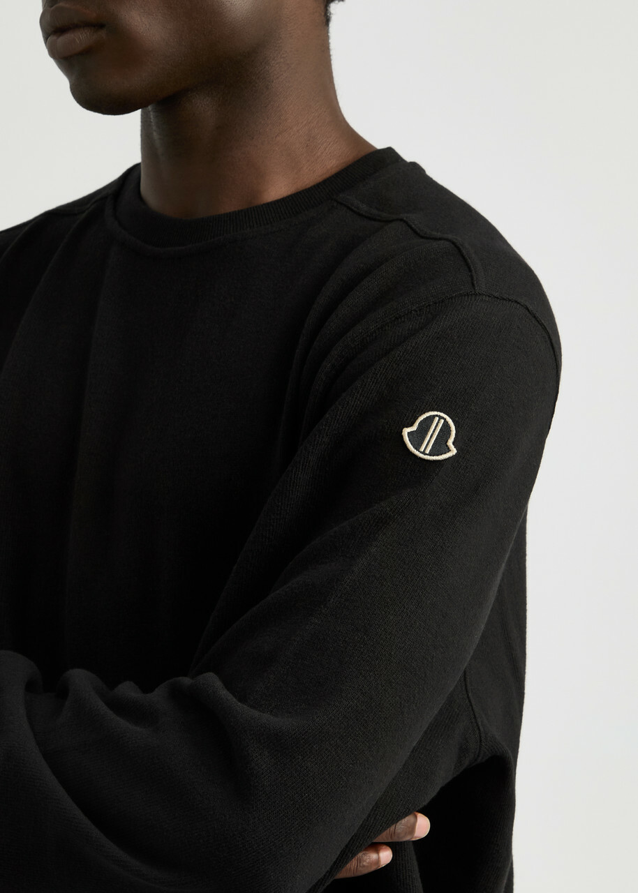 Rick Owens X Moncler Jumbo Logo Cotton Sweatshirt Black Rick Owens