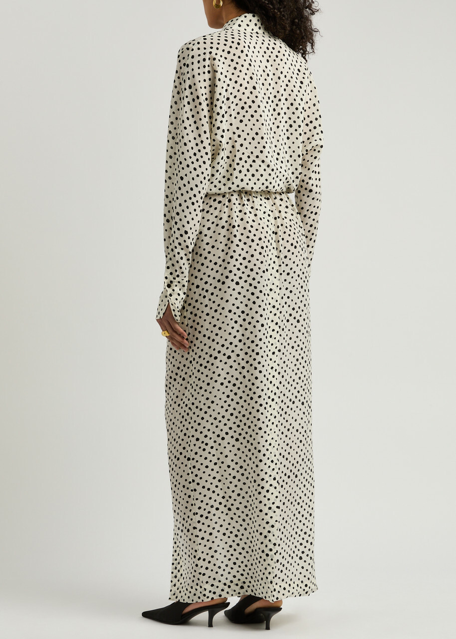 Petar Petrov The Saint Polka dot Maxi Shirt Dress Ivory