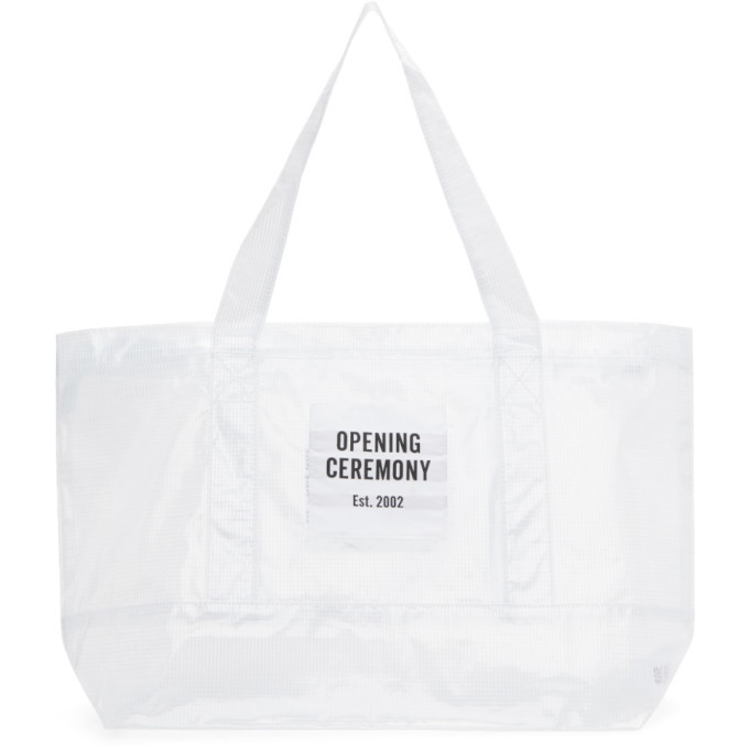 Opening Ceremony White Transparent Medium Chinatown Tote Opening Ceremony