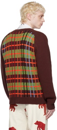 Bode Brown County Plaid Cardigan