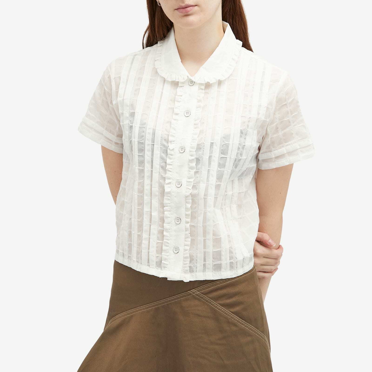 Brain Dead Women's Mercado Square Shirt in White