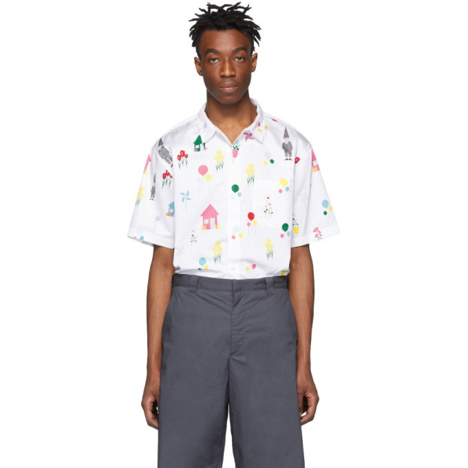 Photo: Thom Browne White Gnome Polo Collar Shirt