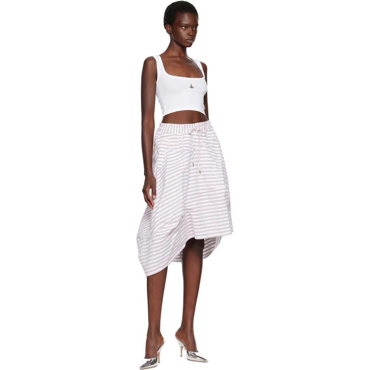 Vivienne Westwood White Cropped Rib Tank Top