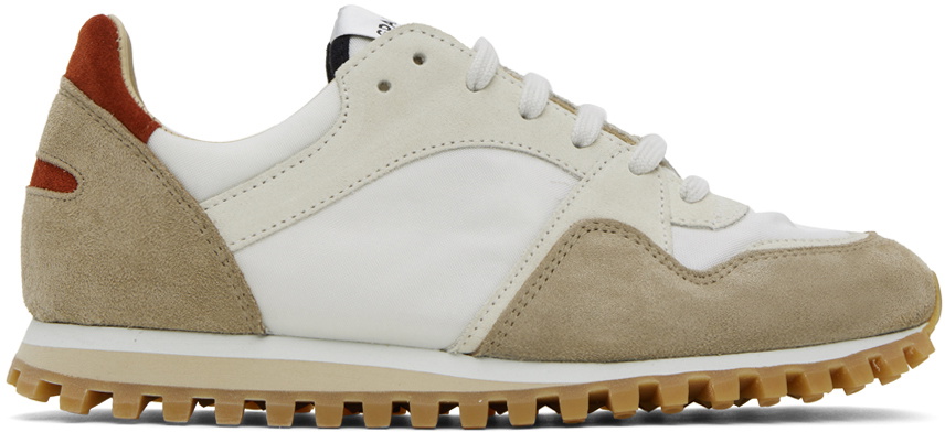 Spalwart White & Beige Marathon Trail Low Sneakers Spalwart display picture 3