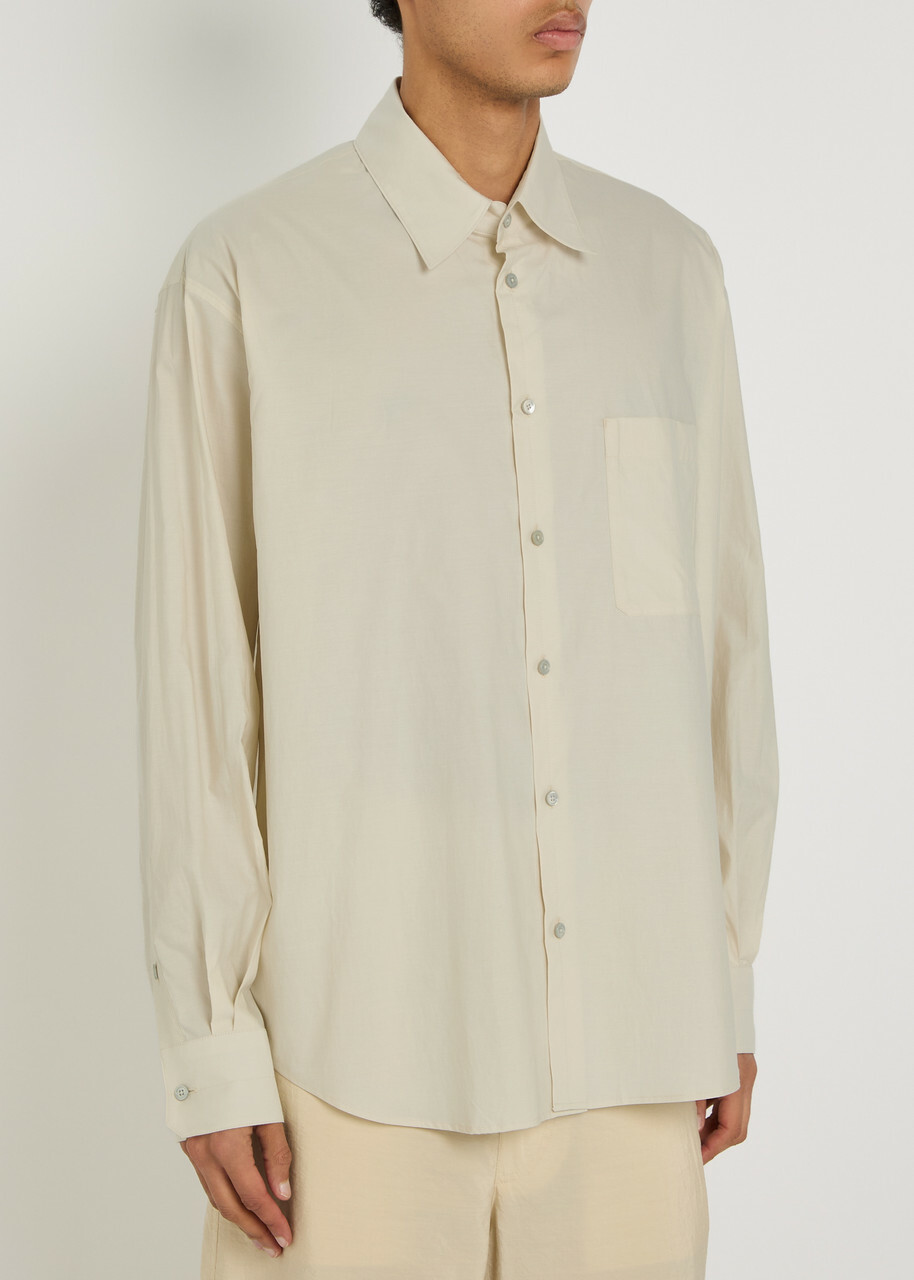 Lemaire Cotton and Silk-blend Shirt Cream