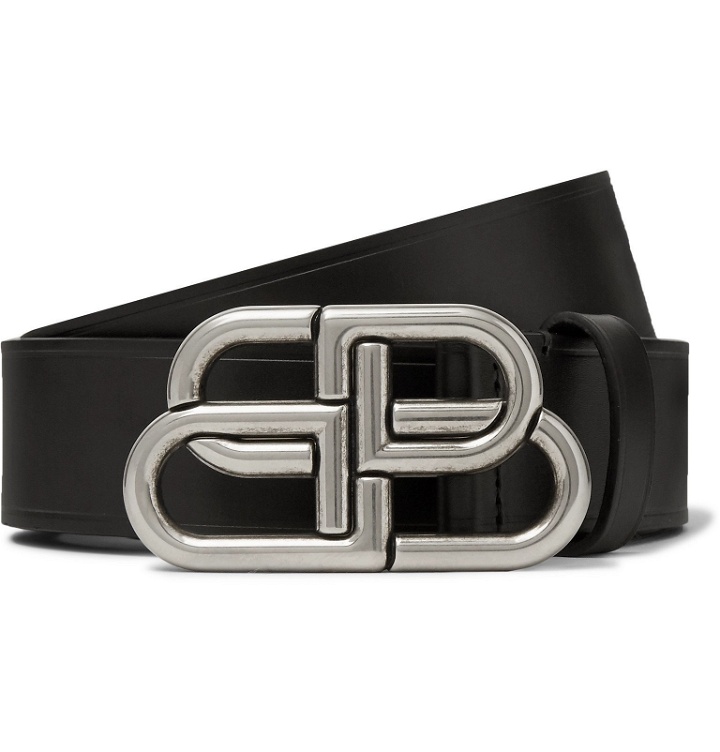 Photo: Balenciaga - 3cm Black Leather Belt - Black